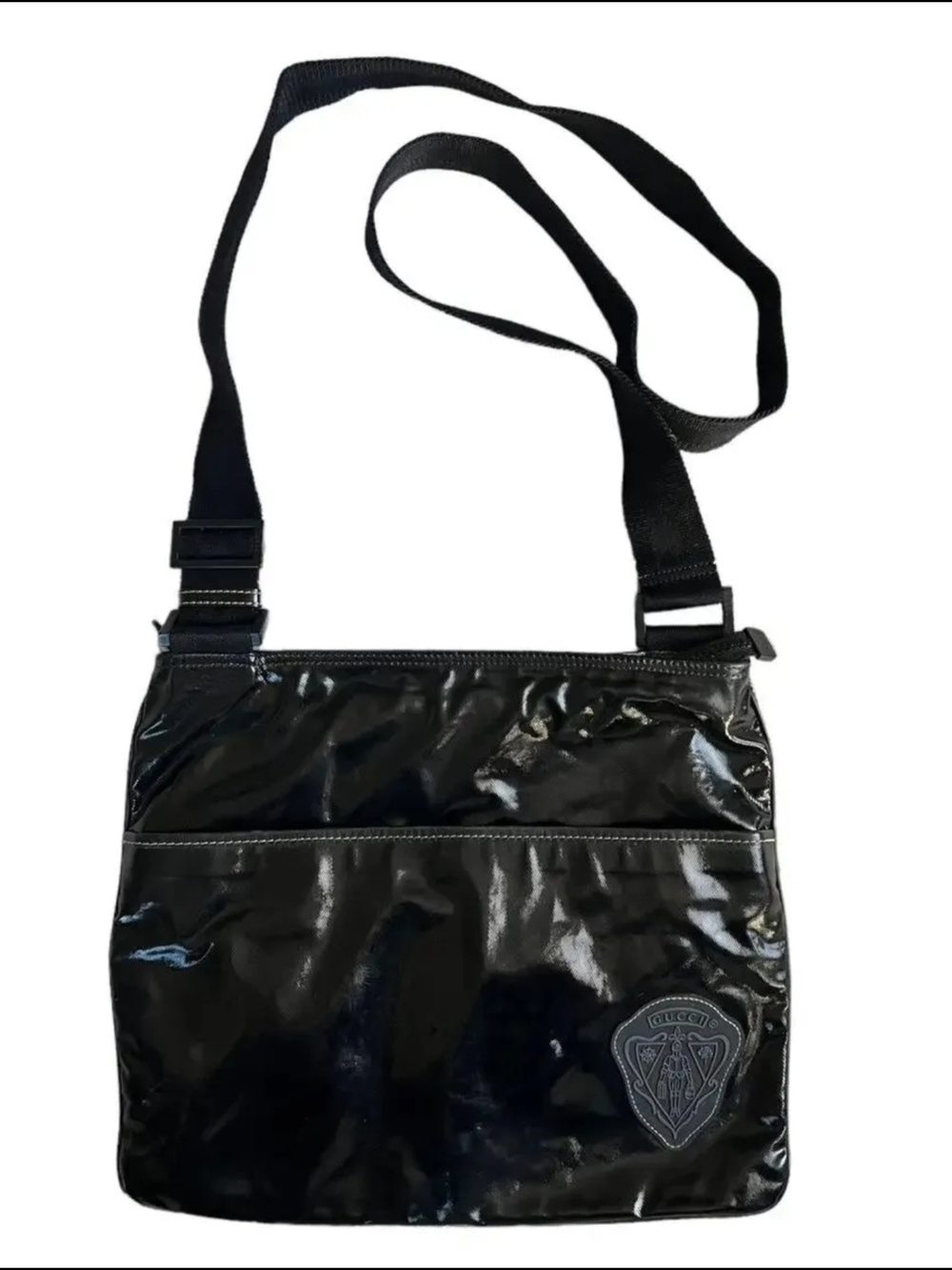 Gucci Crest Emblem Crossbody Messenger Bag